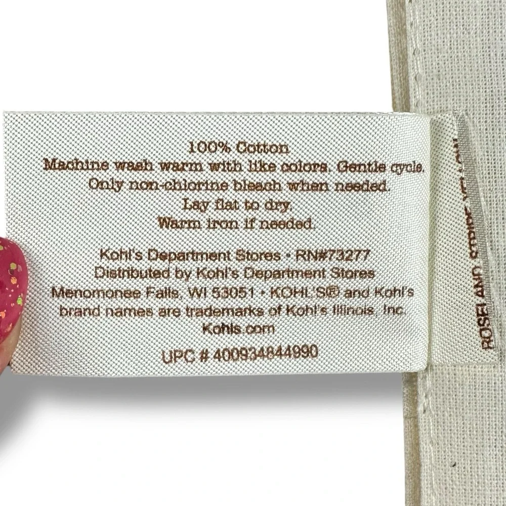 Sonoma Life & Style Cotton Placemats Set Of 4 Stripe Neutral Farmhouse NEW Kohls